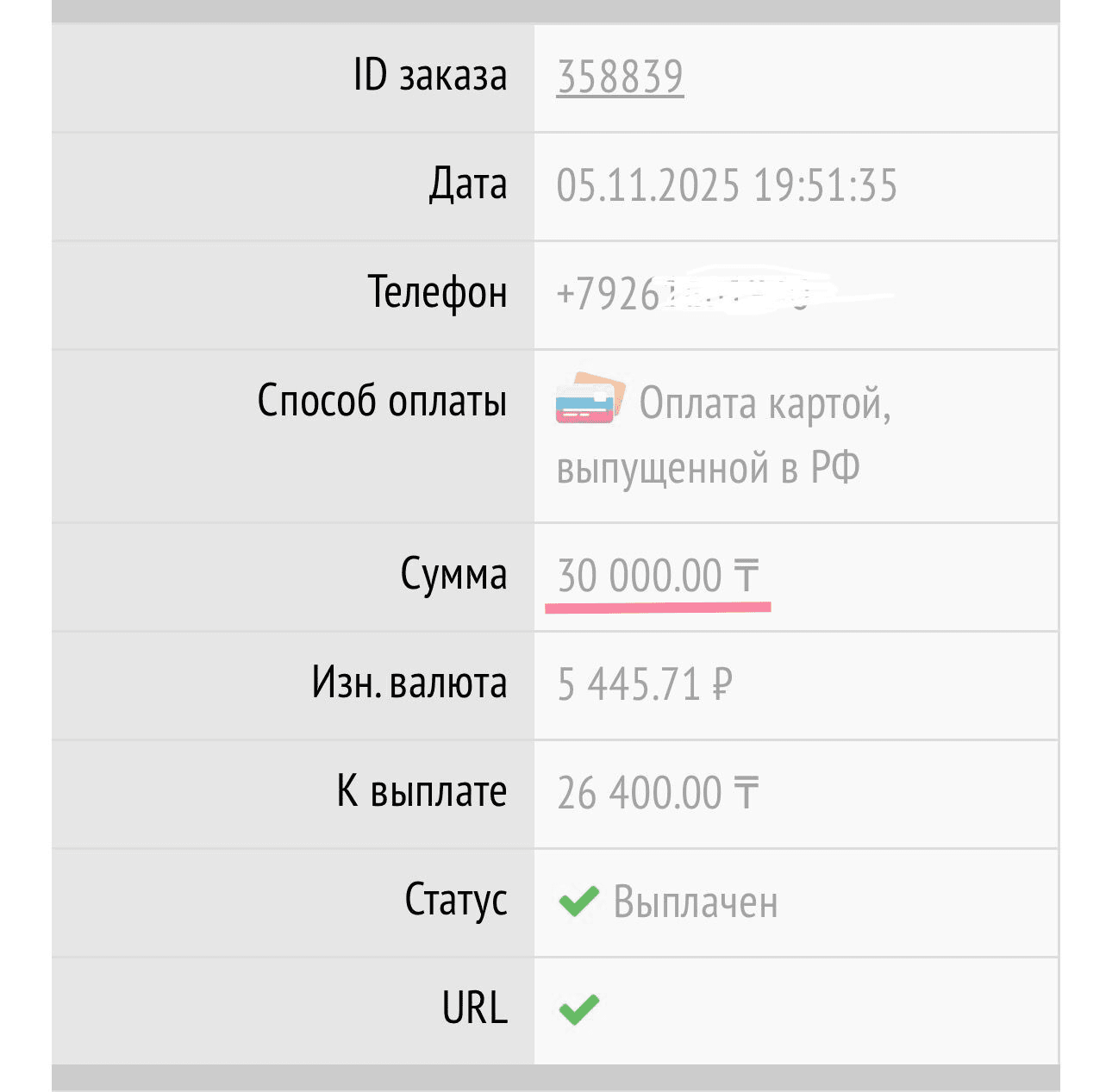 Оплата за ролик · данные как на сайте практикума